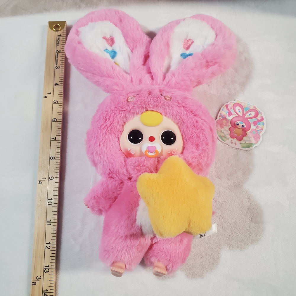 Plush Pink Bunny Doll with Star Accessory - Picture 2 of 13